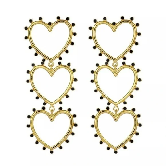 3/$30 💛 Large Heart Drop Earrings - Picture 6 of 6